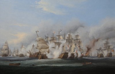 Bitwa pod Trafalgarem autorstwa Thomas Luny