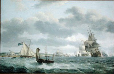 Men-of-War i inne statki na wietrze u Dover autorstwa Thomas Luny