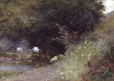 Łabędzie na jeziorze autorstwa Thomas Mackay