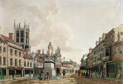 The Market Place, Hull, patrząc na północ autorstwa Thomas Malton Jnr.