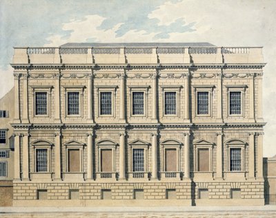 Widok Domu Bankietowego w Whitehall, Westminster, ok. 1790 autorstwa Thomas Malton Jnr.