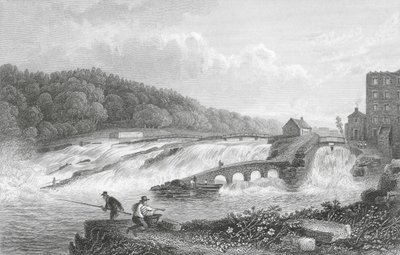 Coleraine Salmon Leap, Co Londonderry (rycina) autorstwa Thomas Mann (after) Baynes
