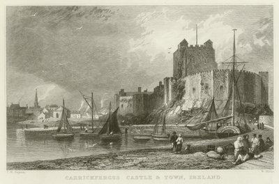 Zamek i miasto Carrickfergus autorstwa Thomas Mann Baynes