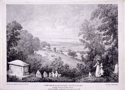 Ogólny widok na Hampstead w Londynie. 1822 autorstwa Thomas Mann Baynes