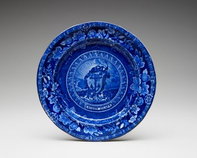 Płyta, ok. 1826-1835 (ceramika szkliwiona ołowiem z nadrukiem transferowym) autorstwa Thomas Mayer