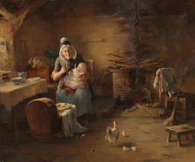 Wnętrze chaty chłopskiej (olej na płótnie) autorstwa Thomas McEwan