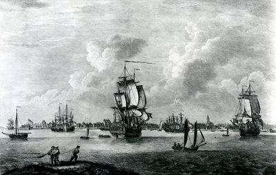 Widok Charles Town, stolicy Południowej Karoliny w Ameryce Północnej, rytowany przez Pierre Charles Canot autorstwa Thomas Mellish