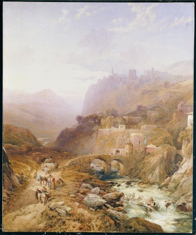 Figury na drodze pod Fort Leon, Sycylia, 1879 r. autorstwa Thomas Miles Richardson
