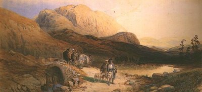 Powrót ze wzgórza (akwarela) autorstwa Thomas Miles Richardson