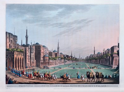 Główny plac w Wielkim Kairze, z Pałacem Murada Beysa, 1801 autorstwa Thomas Milton