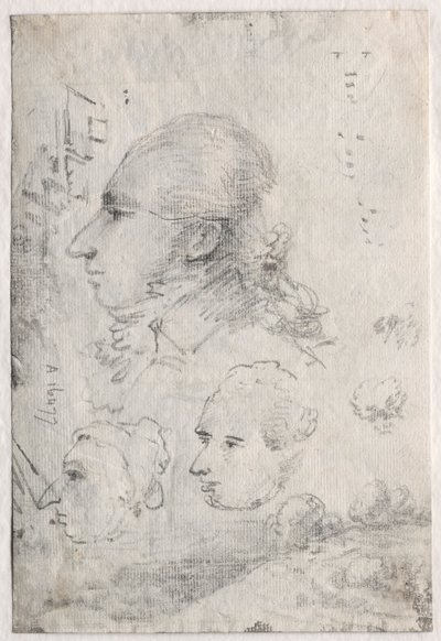 Studia Głowów verso, ok. Lata 20. XIX wieku. autorstwa Thomas Monro