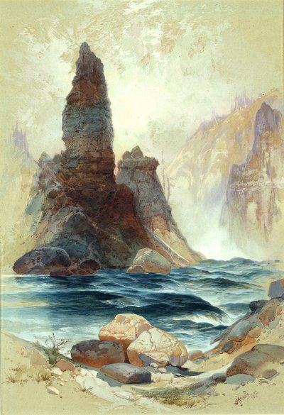 Nad wodospadem Tower, Yellowstone autorstwa Thomas Moran