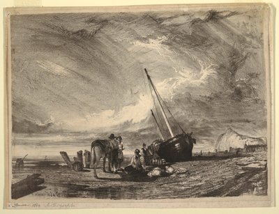 Łódź rybacka na plaży autorstwa Thomas Moran