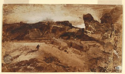 Rysunek, Na pustyni, Arizona, 1878 r. autorstwa Thomas Moran