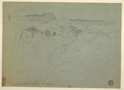 Rysunek, wodospad Shoshone, Snake River, Idaho, 1875 r. autorstwa Thomas Moran