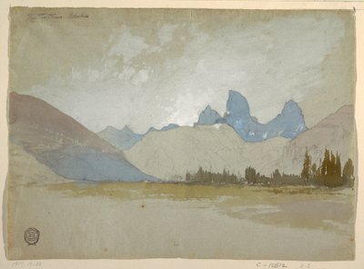 Rysunek, The Tetons, Idaho, 1879 r. autorstwa Thomas Moran