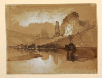 Rysunek, Yellowstone poniżej wodospadu, prawdopodobnie 1871 r. autorstwa Thomas Moran