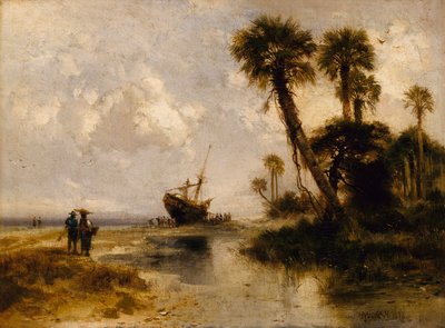 Fort George Island na Florydzie, 1878 r. autorstwa Thomas Moran