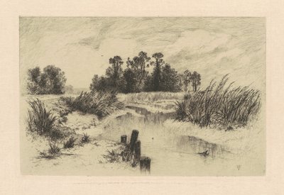Na łąkach Newark autorstwa Thomas Moran
