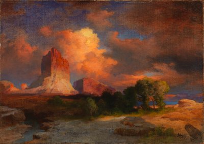 Chmura o zachodzie słońca, Green River, Wyoming autorstwa Thomas Moran