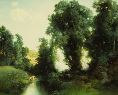 Kąpielisko, Cuernavaca, Meksyk, 1913 autorstwa Thomas Moran