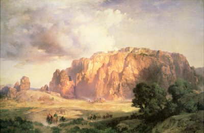 Pueblo of Acoma, Nowy Meksyk (olej na płótnie) autorstwa Thomas Moran