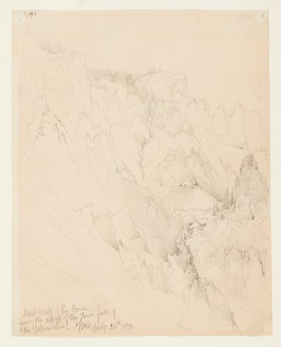 Zachodnia ściana kanionu, Yellowstone autorstwa Thomas Moran