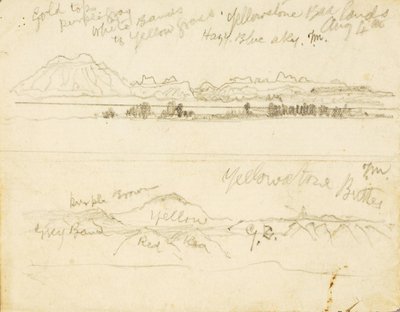 Yellowstone Bad Lands (i) Yellowstone Buttes autorstwa Thomas Moran