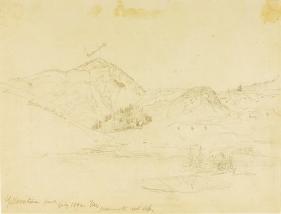 Park Yellowstone, Mammoth Hot Springs autorstwa Thomas Moran