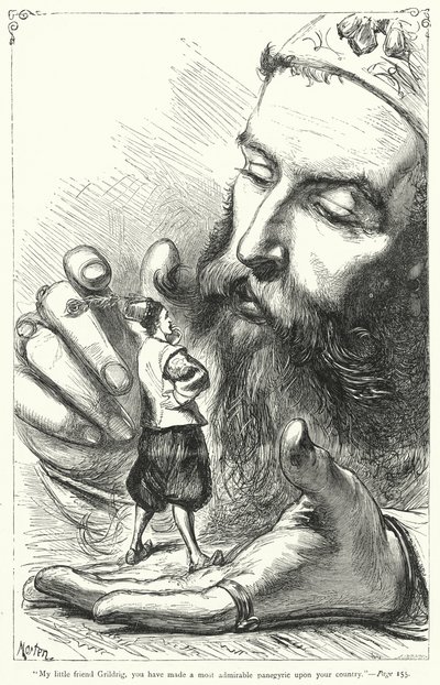 Ilustracja do Podróży Guliwera autorstwa Jonathana Swifta (rycina) autorstwa Thomas Morten
