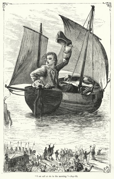 Ilustracja do Podróży Guliwera autorstwa Jonathana Swifta (rycina) autorstwa Thomas Morten