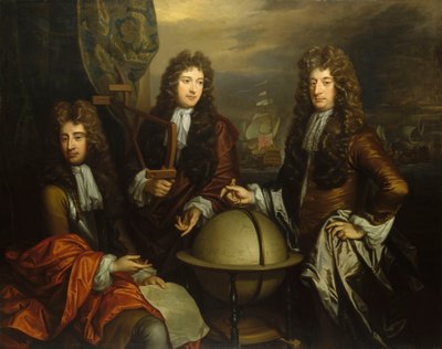 John Benbow (1653-1702), Sir Ralph Delavalle (ok. 1645-1707) i Thomas Phillips (ok. 1635-1693). autorstwa Thomas Murray