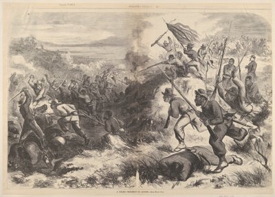 Czarny pułk w akcji z Harpers Weekly, 14 marca 1863. autorstwa Thomas Nast
