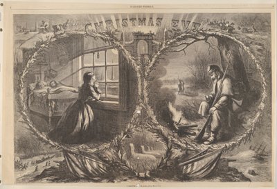 Wigilia, 1862 z Harpers Weekly, 3 stycznia 1863. autorstwa Thomas Nast