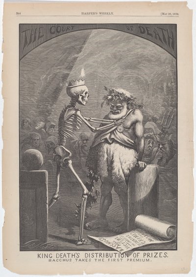 Rozdział nagród Króla Śmierci. Bachus bierze pierwszą premię. autorstwa Thomas Nast