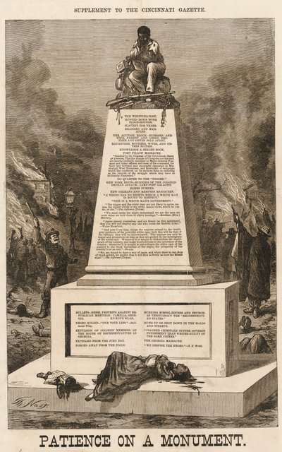 „Cierpliwość na pomnik”, 8 października 1868. autorstwa Thomas Nast