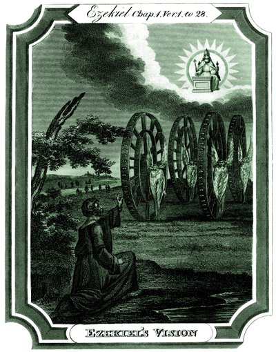 Ezechiel ma wizję (grawerunek) autorstwa Thomas Oldham Barlow