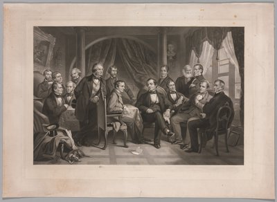 Washington Irving i jego literaccy przyjaciele w Sunnyside, 1864. autorstwa Thomas Oldham Barlow
