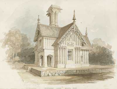 Blithfield - Domek w Bagot Park: malowanie akwarelą autorstwa Thomas Peploe Wood