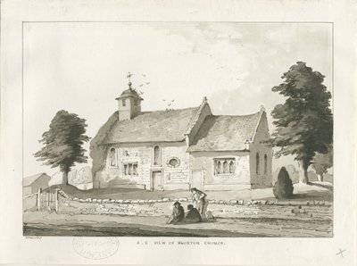 Blurton Church: rysunek w sepii autorstwa Thomas Peploe Wood