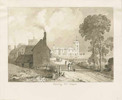 Kaplica Brierley Hill: rysunek w sepii, 1837 autorstwa Thomas Peploe Wood