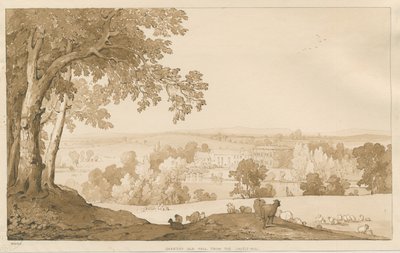 Chartley Hall: rysunek w sepii, 1837 autorstwa Thomas Peploe Wood