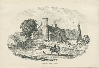 Chatcull Manor House: rysunek piórkiem i tuszem (winietowany) autorstwa Thomas Peploe Wood