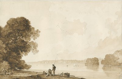 Chillington Park - Basen: rysunek w sepii, bd [1837-1838] (rysunek) autorstwa Thomas Peploe Wood