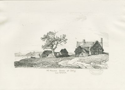 Colwich - Old Manor House at Coley: rysunek piórem i tuszem, 1836 autorstwa Thomas Peploe Wood