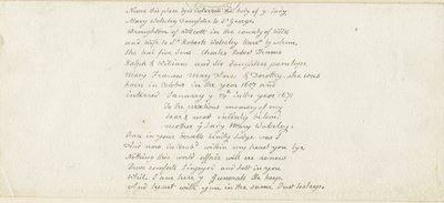 Colwich - Wolseley Monument napis: długopis, nd [1839] (Rękopis) autorstwa Thomas Peploe Wood