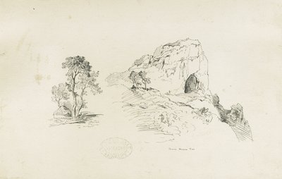 Dovedale - pejzaż: rysunek piórem i tuszem, bd [1817-1845] (rysunek) autorstwa Thomas Peploe Wood
