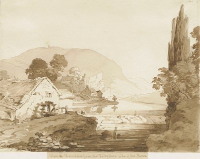 Dovedale - pejzaż: rysunek rozmyty sepii, bd [1817-1845] autorstwa Thomas Peploe Wood