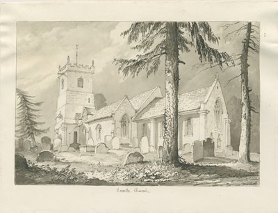 Kościół Enville: rysunek w sepii, 1837 autorstwa Thomas Peploe Wood