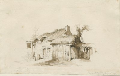 Fradswell - Domek na wrzosowiskach: rysunek ołówkiem i praniem autorstwa Thomas Peploe Wood